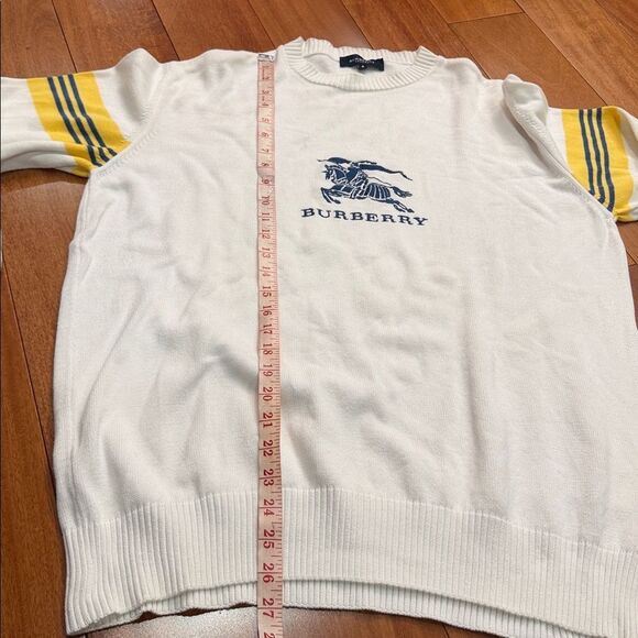 Burberry Vintage Y2K crewneck sweater with the Equestrian Knight strips Size 8 - Picture 11 of 11